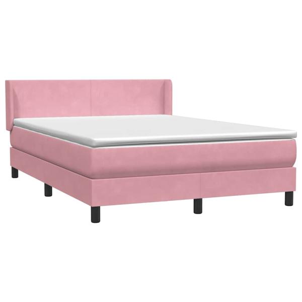 Boxspringbett mit Matratze Rosa 140x220 cm Samt