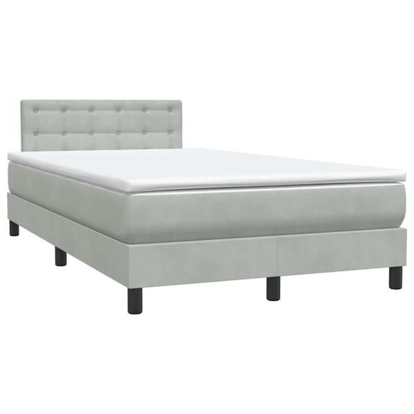 Boxspringbett mit Matratze Hellgrau 120x220 cm Samt