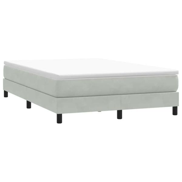 ARDEBO.de - Boxspringbett ohne Matratze Hellgrau 140x210 cm Samt