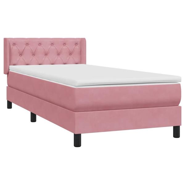 Boxspringbett mit Matratze Rosa 80x220 cm Samt