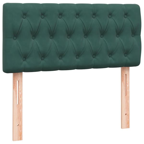 Boxspringbett mit Matratze Dunkelgrün 80x220 cm Samt