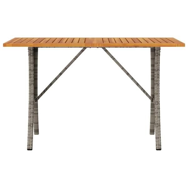 Gartensofa 3-Sitzer mit Kissen & Tisch Grau Poly Rattan