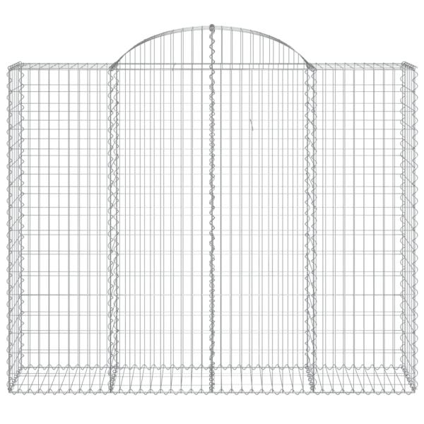 Gabione mit Hochbogen 200x50x160/180 cm Verzinktes Eisen