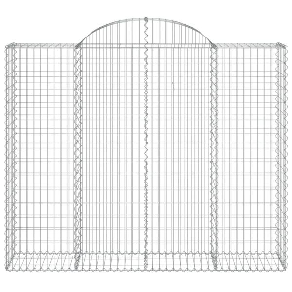 Gabione mit Hochbogen 200x50x160/180 cm Verzinktes Eisen