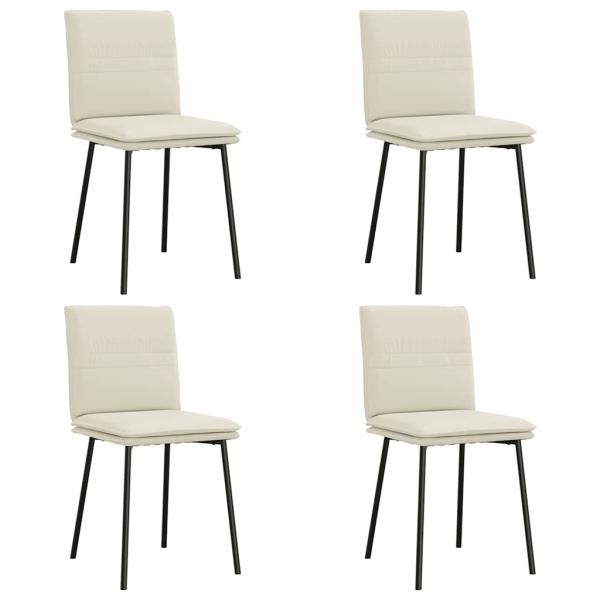 Esszimmerstühle 4 Stk. Creme Samt