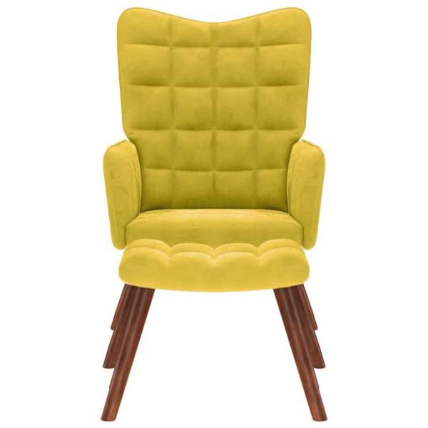 Relaxsessel mit Hocker Gelb Samt