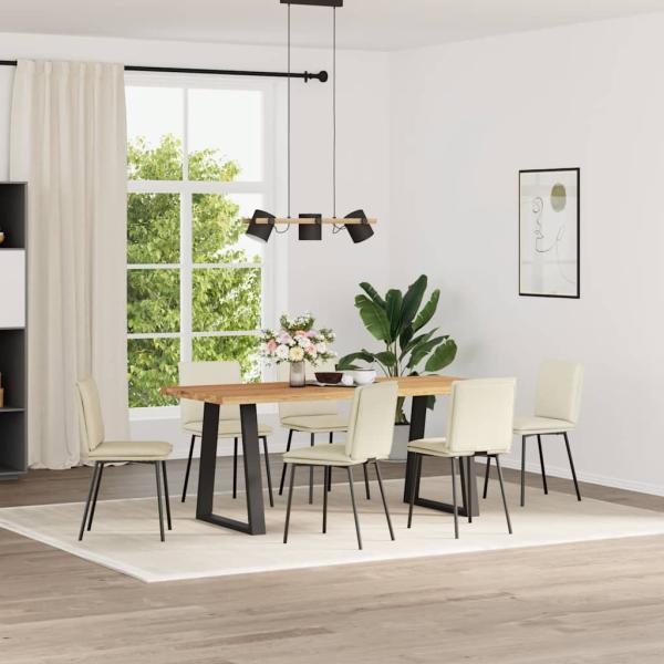 ARDEBO.de - Esszimmerstühle 6 Stk. Creme Samt