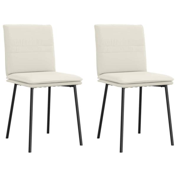 ARDEBO.de - Esszimmerstühle 2 Stk. Creme Samt