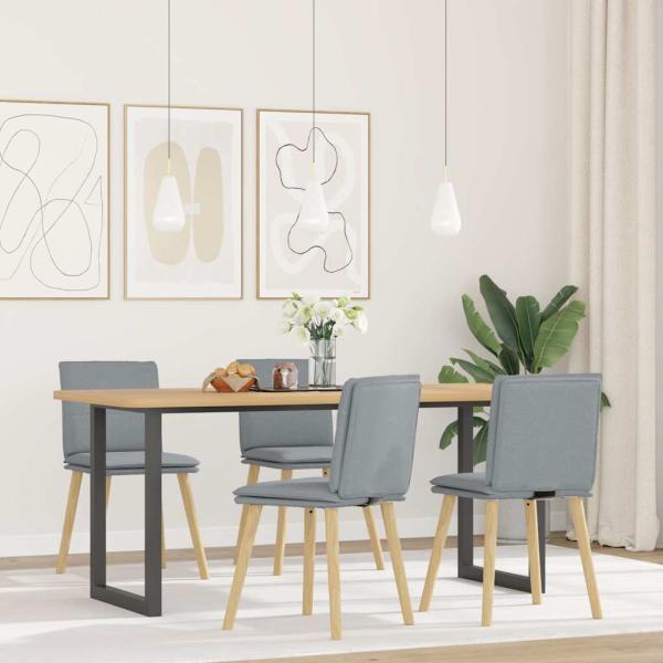 ARDEBO.de - Esszimmerstühle 4 Stk. Hellgrau Stoff