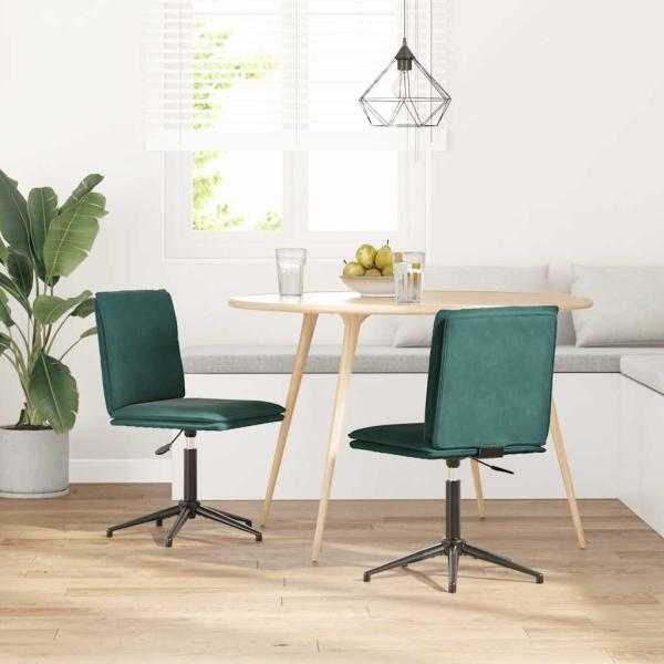 ARDEBO.de - Esszimmerstühle 2 Stk. Dunkelgrün Samt