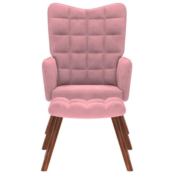 Relaxsessel mit Hocker Rosa Samt