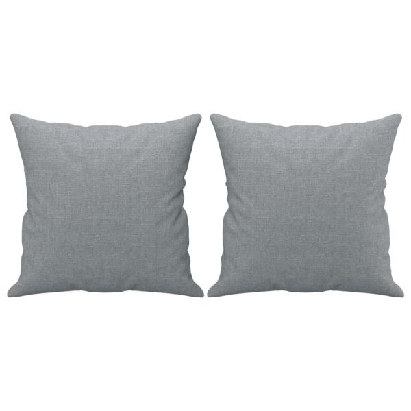 2-Sitzer-Sofa mit Zierkissen Hellgrau 140 cm Stoff
