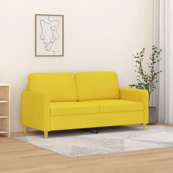 ARDEBO.de - 2-Sitzer-Sofa Hellgelb 140 cm Stoff