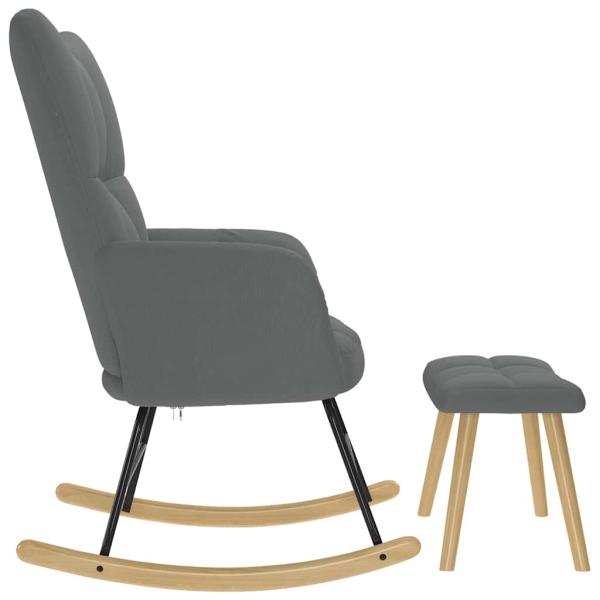 Schaukelsessel mit Hocker Dunkelgrau Stoff