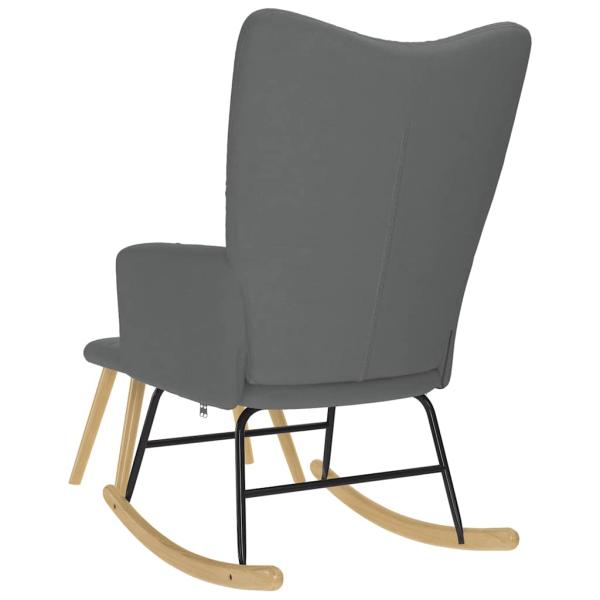 Schaukelsessel mit Hocker Dunkelgrau Stoff