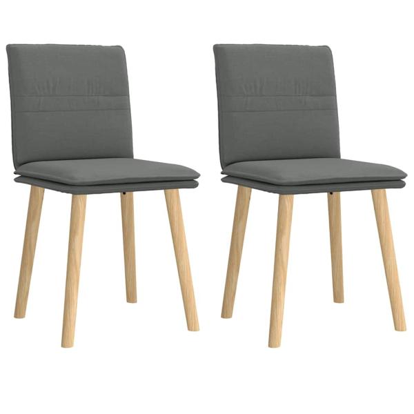 ARDEBO.de - Esszimmerstühle 2 Stk. Dunkelgrau Stoff