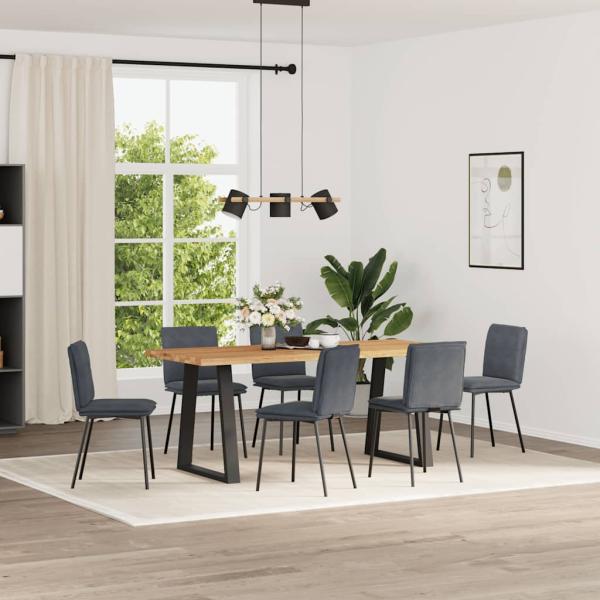 ARDEBO.de - Esszimmerstühle 6 Stk. Dunkelgrau Samt