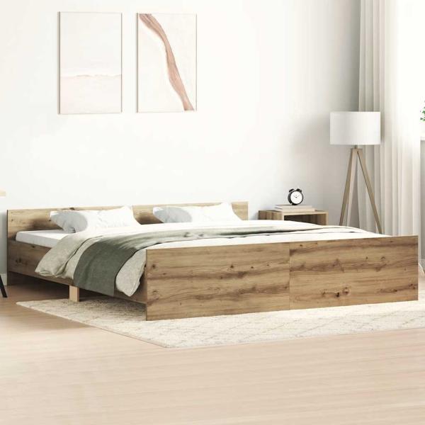 ARDEBO.de - Bettgestell ohne Matratze Artisan-Eiche 180x200cm Holzwerkstoff