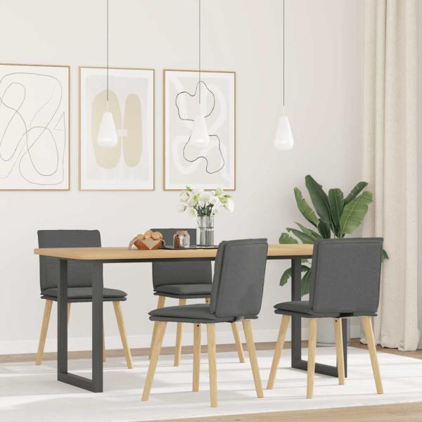 ARDEBO.de - Esszimmerstühle 4 Stk. Dunkelgrau Stoff