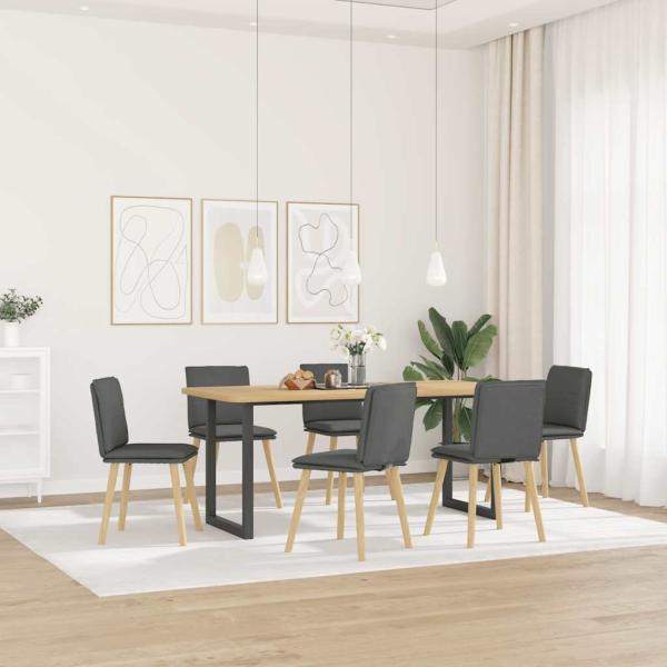 ARDEBO.de - Esszimmerstühle 6 Stk. Dunkelgrau Stoff