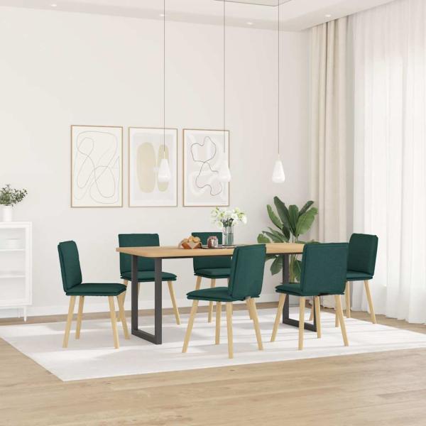 ARDEBO.de - Esszimmerstühle 6 Stk. Dunkelgrün Stoff