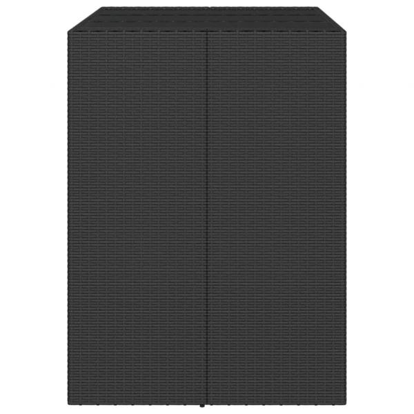 Bartisch mit Glasplatte Schwarz 105x80x110 cm Poly Rattan