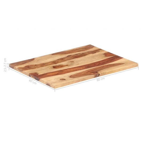 Tischplatte Massivholz Palisander 25-27 mm 60×80 cm