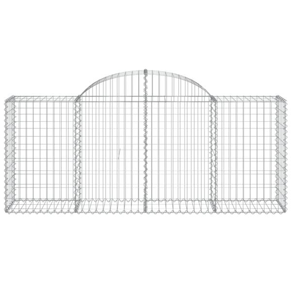 Gabione mit Hochbogen 200x50x80/100 cm Verzinktes Eisen