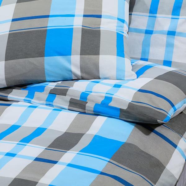 Bettwäsche-Set Blau und Grau 260x240 cm Baumwolle