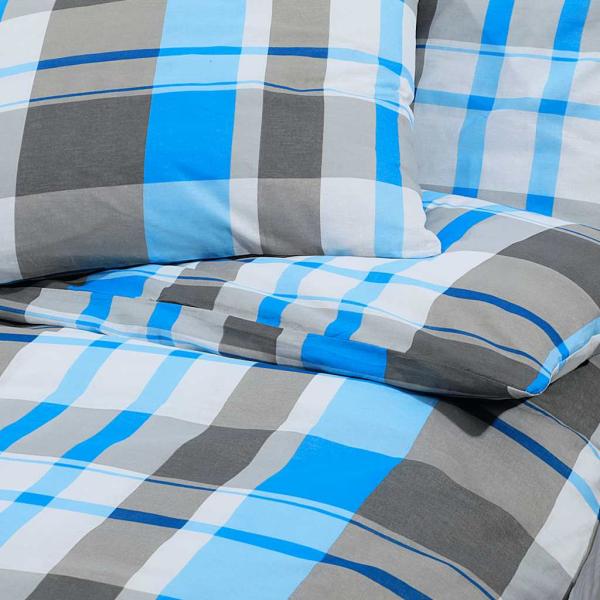 Bettwäsche-Set Blau und Grau 260x240 cm Baumwolle