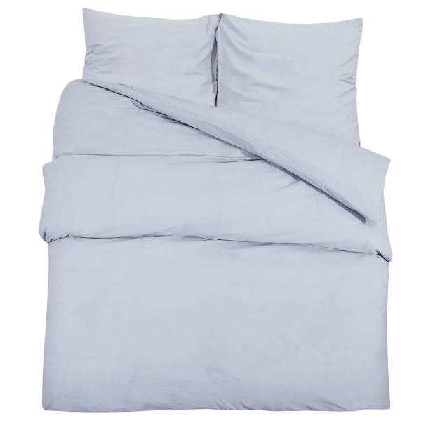 Bettwäsche-Set Grau 240x220 cm Baumwolle