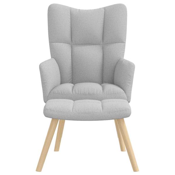 Relaxsessel mit Fußhocker Wolkengrauer Stoff