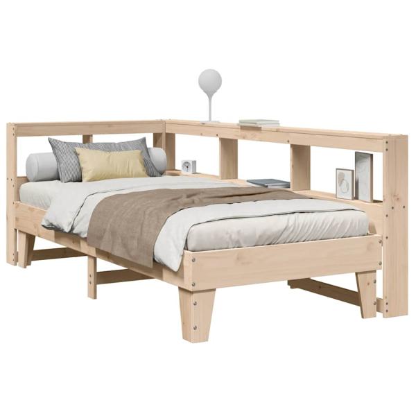 ARDEBO.de - Massivholzbett mit Regal ohne Matratze 100x200 cm Kiefer
