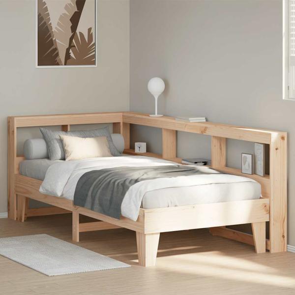 Massivholzbett mit Regal ohne Matratze 100x200 cm Kiefer