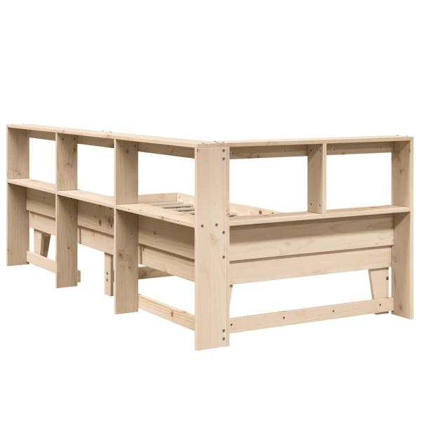 Massivholzbett mit Regal ohne Matratze 100x200 cm Kiefer