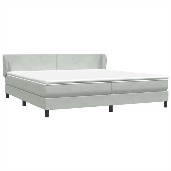 Boxspringbett mit Matratzen Hellgrau 180x220 cm Samt