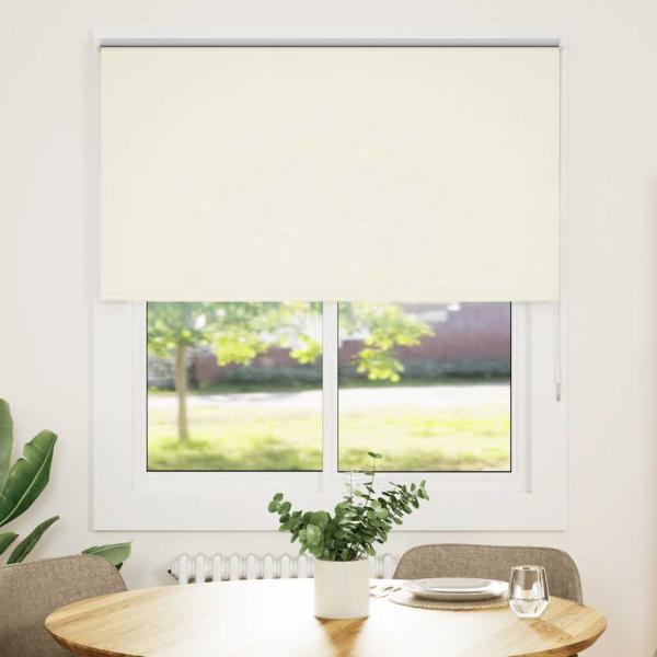 ARDEBO.de - Verdunkelungsrollo Cremeweiß 135x130cm Stoffbreite 131,6cm