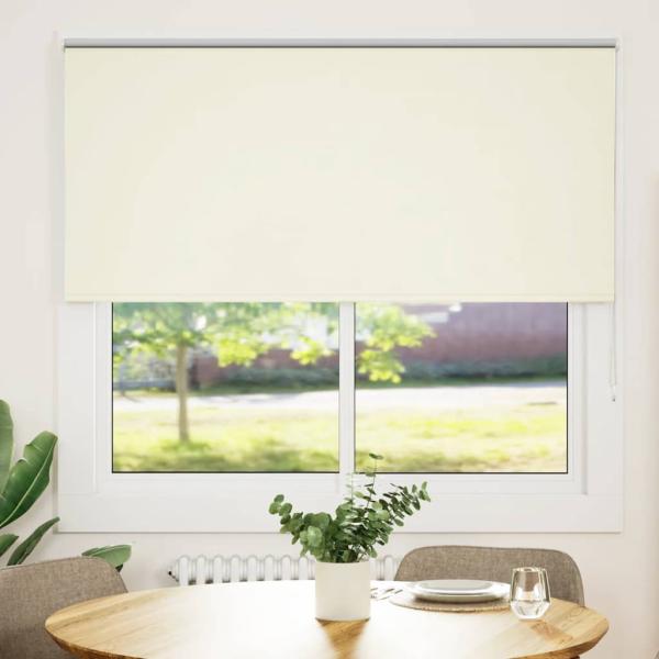ARDEBO.de - Verdunkelungsrollo Cremeweiß 160x130cm Stoffbreite 156,6cm