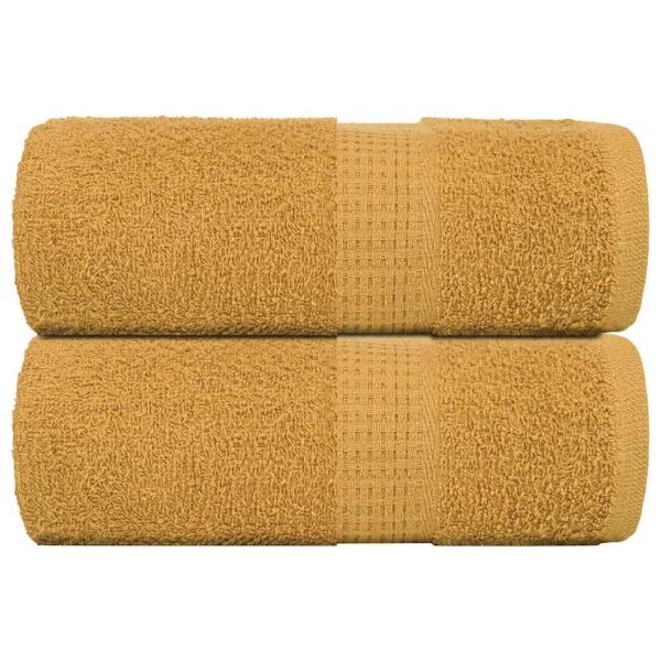 ARDEBO.de - Gästetücher 2 Stk. Golden 30x50 cm 360 g/m² 100% Baumwolle