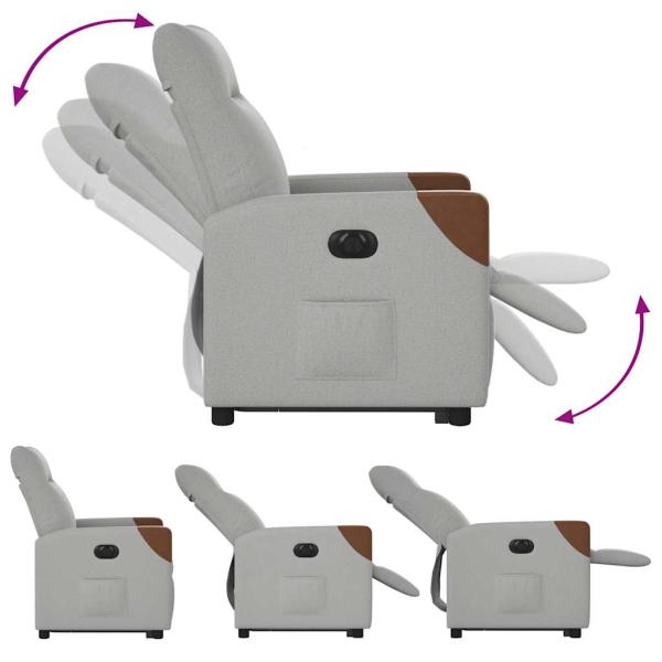 Relaxsessel mit Aufstehhilfe Elektrisch Wolkengrau Stoff