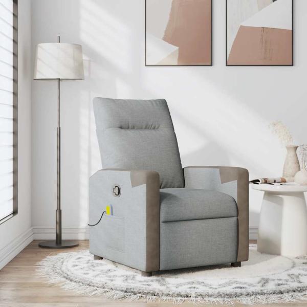 ARDEBO.de - Massagesessel Hellgrau Stoff