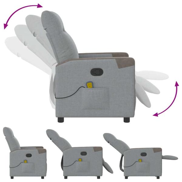 Massagesessel Hellgrau Stoff