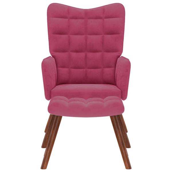 Relaxsessel mit Hocker Weinrot Samt