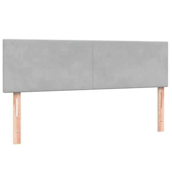 Boxspringbett mit Matratze Hellgrau 160x220 cm Samt