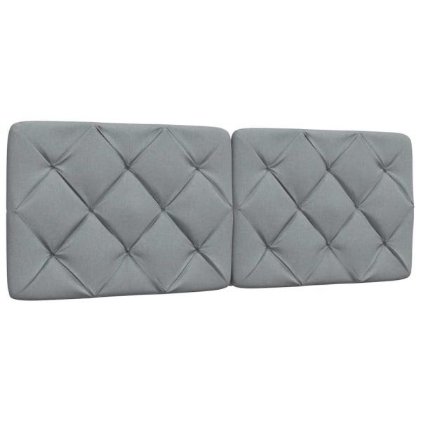 Bett mit Matratze Hellgrau 140x190 cm Stoff