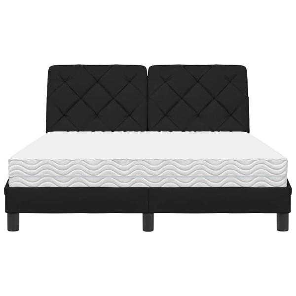 Bett mit Matratze Schwarz 140x190 cm Stoff