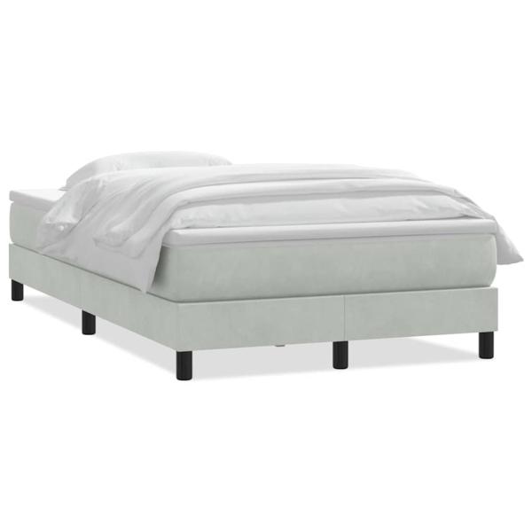 Boxspringbett mit Matratze Hellgrau 120x210 cm Samt