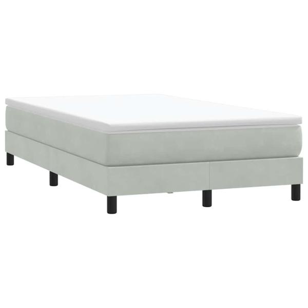 Boxspringbett mit Matratze Hellgrau 120x210 cm Samt
