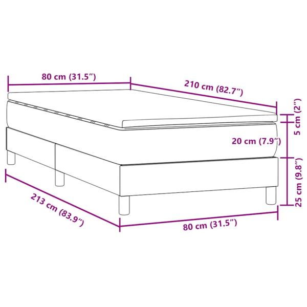 Boxspringbett mit Matratze Dunkelblau 80x210 cm Samt
