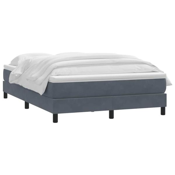 Boxspringbett mit Matratze Dunkelgrau 140x210 cm Samt